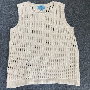 CeCe Women's Cream Sleeveless Knit Top Size S
